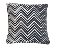 Sierkussenhoes met zigzag motief ZENO - Zwart / Wit - 45 x 45 cm - Katoen