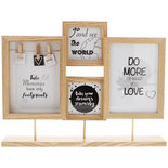 Fotoframe op voet RENSKE - Hout - Bruin - Collage - 2x 13 x 18 / 2x 9 x 9 cm
