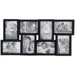 Fotolijst voor 8 foto‘s IVAN - Zwart - MDF - 58,5 x 28,5 x 3 cm