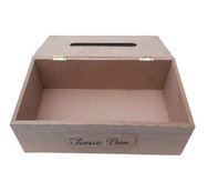 Tissuebox / Tissuehouder KELVIN - Zwart / Bruin - Hout - 25 x 14 x 9 cm