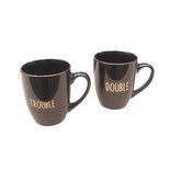 Double Trouble Beker / mokkenset - Zwart / Goud - set van 2 - Giftset