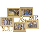 Fotolijst met led verlichting ROMY - Goud - Collage - Kunststof - 50.5 x 32 x 3.5 cm