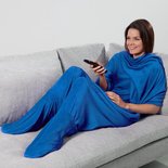 JML Footsie Blanket - Blauw - fleece deken, deken met voetzakken - booties