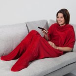 JML Footsie Blanket - Rood - fleece deken, deken met voetzakken - booties