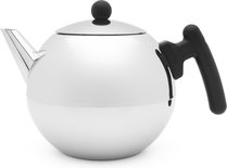 Bredemeijer Theepot Bella - Zilver / Zwart - Rond - 1,2 L vlakke bodem