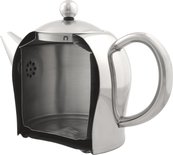 Bredemeijer Theepot Bella - Zilver / Zwart - Rond - 1,2 L vlakke bodem