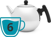 Bredemeijer Theepot Bella - Zilver / Zwart - Rond - 1,2 L vlakke bodem