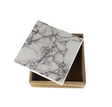 Opbergbox GUUSJE - Marmer / Bruin - Hout - 20 x 20 x 8.5 cm - Vierkant