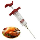 RVS Marinade Injector - Rood - RVS / Kunststof - 22 x 7 cm