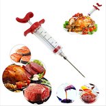 RVS Marinade Injector - Rood - RVS / Kunststof - 22 x 7 cm