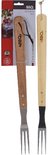 BBQ Vork - Bruin / Zilver - Hout / RVS - 46 cm