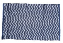 Badmat met golf motief REINDERT - Blauw / Wit - 50 x 80 cm