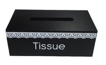 Tissuebox / Tissuehouder JORDY - Zwart - Hout - 25 x 14 x 9 cm