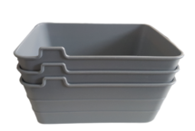 Flexibele opbergmandjes GINO - set van 3 - Grijs - Kunststof - 18 x 13.5 x 7.5 cm