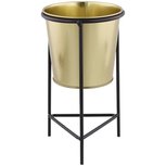 Bloempot op standaard HEDWIG - Goud / Zwart - Metaal - Ø 11 x h 20 cm Bloempot op standaard HEDWIG - Goud / Zwart - Metaal - Ø 11 x h 20 cm