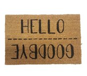 Deurmat met tekst MARGOT - ' Hello / Goodbye ' - Kokosmat - 60 x 40 cm Deurmat met tekst MARGOT - ' Hello / Goodbye ' - Kokosmat - 60 x 40 cm