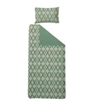 Dekbedovertrek STELLA - Groen / Wit - Eenpersoons - 140 x 200 cm + 1 kussensloop 60 x 70 cm Dekbedovertrek STELLA - Groen / Wit - Eenpersoons - 140 x 200 cm + 1 kussensloop 60 x 70 cm