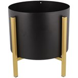 Bloempot op standaard MILES - Zwart / Goud - Metaal - Ø 20 x h 21 cm Bloempot op standaard MILES - Zwart / Goud - Metaal - Ø 20 x h 21 cm