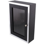 Sleutelkast ROCCO - Zwart / Zilver - Hout / Glas - 20 x 8.5 x 28 cm Sleutelkast ROCCO - Zwart / Zilver - Hout / Glas - 20 x 8.5 x 28 cm