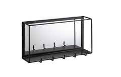 Kapstok met spiegel LUCIA - Zwart - Metaal / Glas - 40 x 13 x 20 cm Kapstok met spiegel LUCIA - Zwart - Metaal / Glas - 40 x 13 x 20 cm