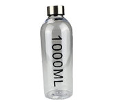 Waterfles 1000 ML - Zwart - Plastic - 1 Liter - Ø 9 x h 23.5 cm Waterfles 1000 ML - Zwart - Plastic - 1 Liter - Ø 9 x h 23.5 cm