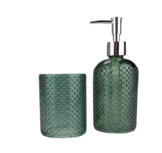 Tandenborstelhouder en zeepdispenser NOELL - Groen - Glas Tandenborstelhouder en zeepdispenser NOELL - Groen - Glas
