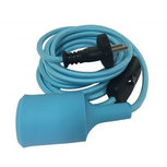 Siliconen snoer met lamp fitting E27 ZOË - Blauw - 3m Siliconen snoer met lamp fitting E27 ZOË - Blauw - 3m