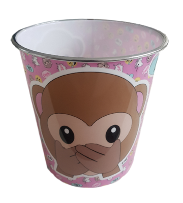Kinder Prullenbak Emoji Monkey - Multicolor - Ø 20,5 x 22 cm