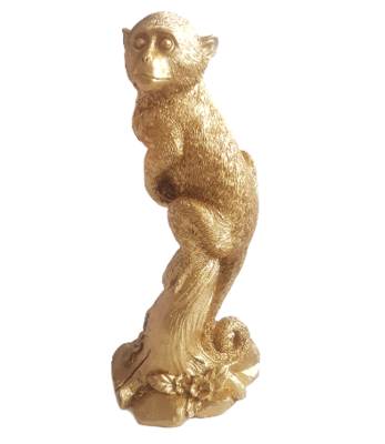 Decoratie Aap - Goud - Keramiek - 9 x 8 x 20 cm