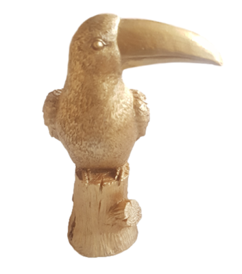 Decoratie Toekan - Goud - Keramiek - 12 x 7 x 19.5 cm