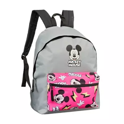 Mickey Mouse Rugzak rugzak - Grijs / Roze - Polyester - 33 x 18 x 40