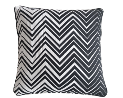 Sierkussenhoes met zigzag motief ZENO - Zwart / Wit - 45 x 45 cm - Katoen