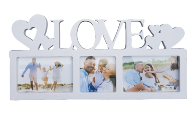 Fotolijst LOVE VIVIAN - Wit - Kunststof - 44 x 20 x 1 cm - Collage