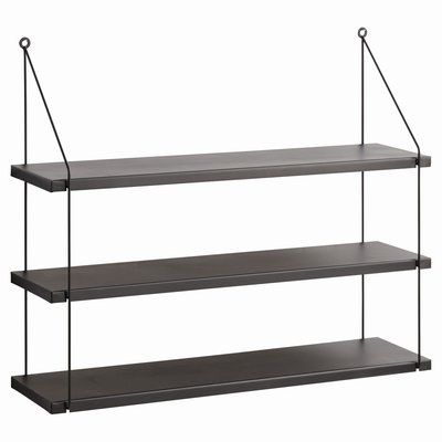 Wandrek met plankjes FERRY - Zwart - Metaal - 60 x 17 x 49 cm