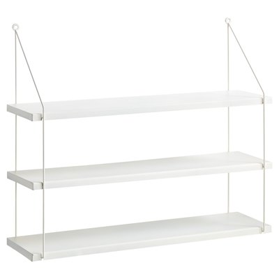 Wandrek met plankjes FERRY - Wit - Metaal - 60 x 17 x 49 cm