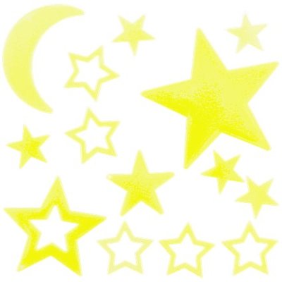Glow in the dark Moon and stars - Groen - Kunststof
