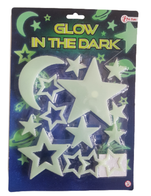 Glow in the dark Moon and stars - Groen - Kunststof