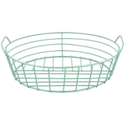 Draadmand DYLAN - Mintgroen - Metaal - Rond - Ø 25 x h 9 cm