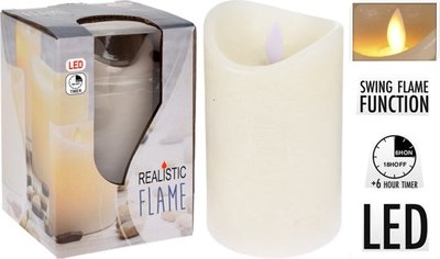 LED kaars IGOR - Crème - Ø 7.5 x h 12.5 cm