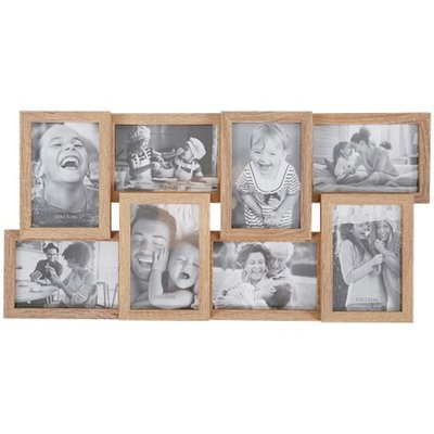 Fotolijst voor 8 foto‘s IVAN - Bruin - MDF - 58,5 x 28,5 x 3 cm