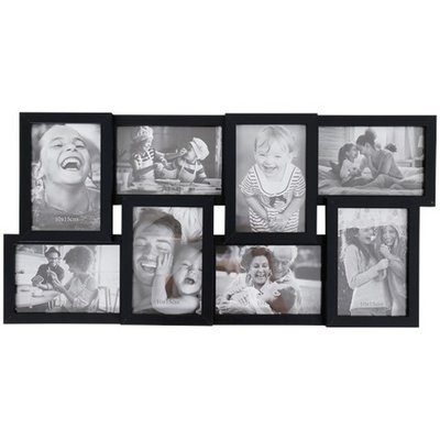 Fotolijst voor 8 foto‘s IVAN - Zwart - MDF - 58,5 x 28,5 x 3 cm