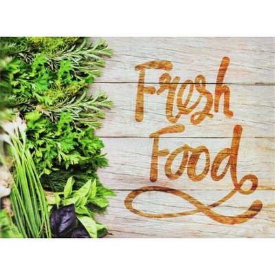 Snijplank Fresh Food Herbs - Multicolor - Glas - 30 x 40 cm