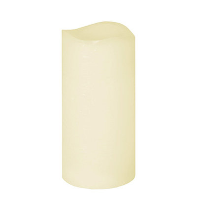 Rustieke LED kaars MINK - Crème - Ø 7.5 x h 15 cm
