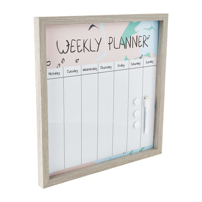 _Weekplanner Memobord incl. magneet & Marker VERONICA - 43 x 43 cm
