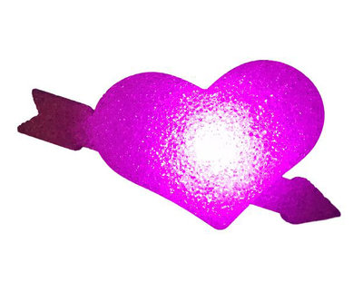 Hart met pijl lampje - Roze - Kunststof - 23 x 5 x 13.5 cm