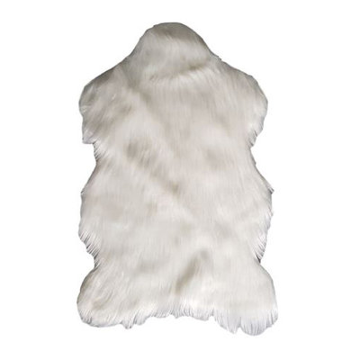 Schapenvacht KILIAN - imitatie bont - Wit - 40 x 60 cm