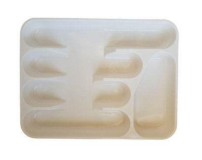 Bestekbak NIKITA - Wit - Kunststof - 32.5 x 25 x 4 cm