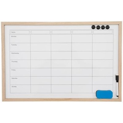 Memobord/Whiteboard MAREK - Weekplanner - Bruin - 60 x 40 cm