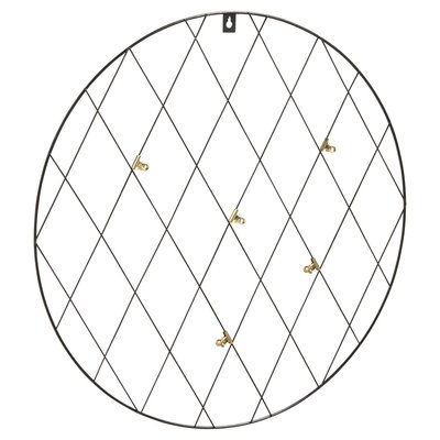 Memo rek met 5 knijpers DOUWE - Zwart - Metaal - Rond - Ø 50 cm