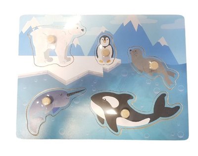 Houten puzzel Noord- & zuidpool dieren - Multicolor - 5-delig